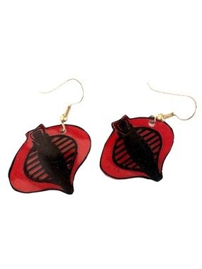 Handcrafted Fashion Earrings Cobra Snake JI Joe Shrinky Dink Dangle